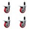 Service Caster 4'' Red Poly Swivel 1-1/4'' Expanding Stem Caster Set Total Lock Brake, 4PK SCC-EXTTL20S414-PPUB-RED-114-4 - alternate 1